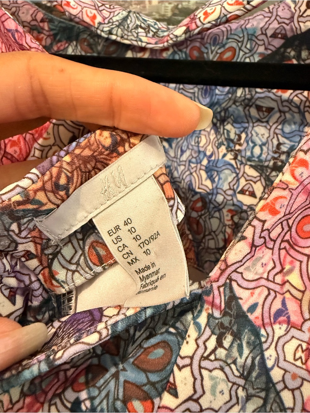 H&M Multicolor Floral Mosaic Sleeveless Shift Dress - Picture 3 of 3
